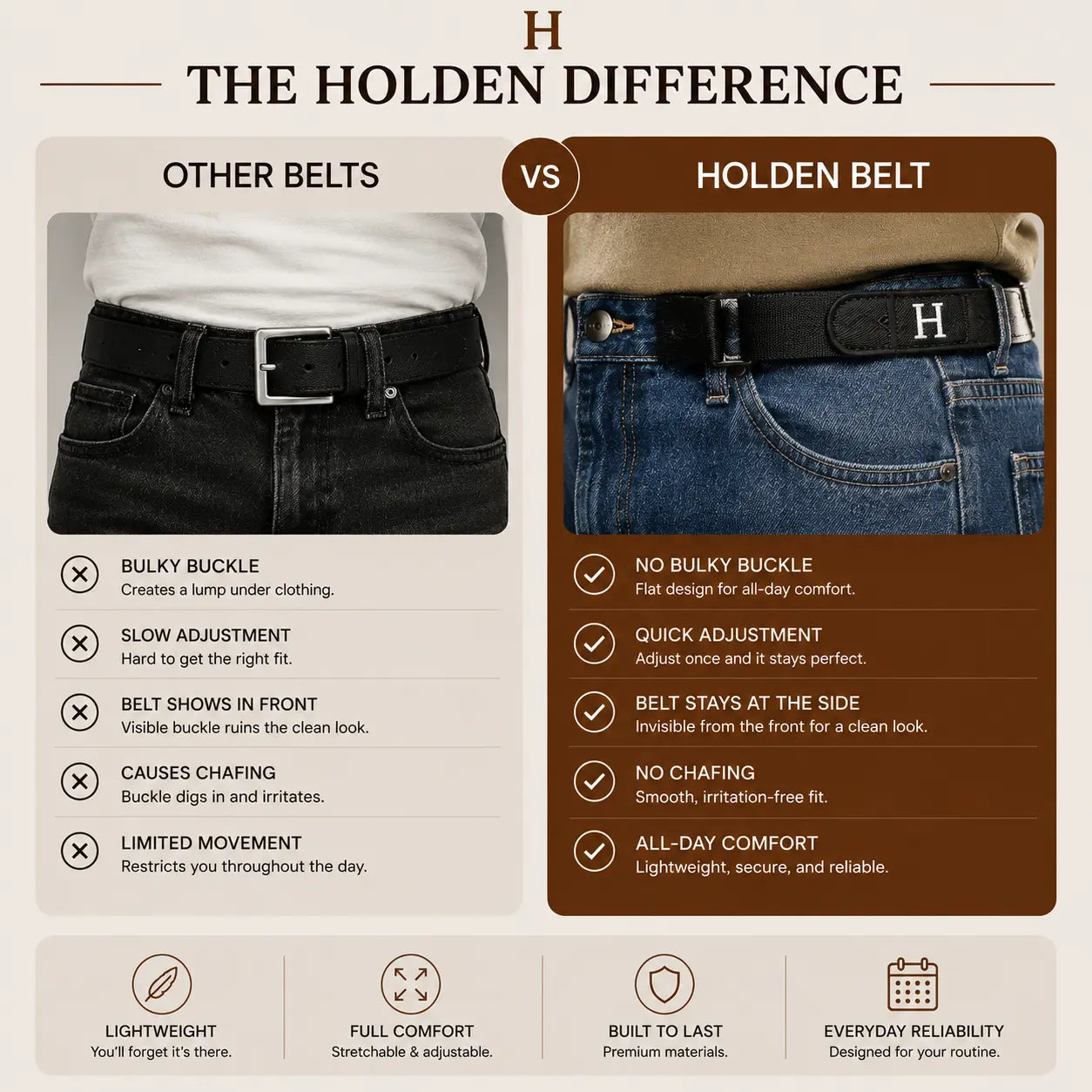 Holden Belt™ Crafted for comfort
